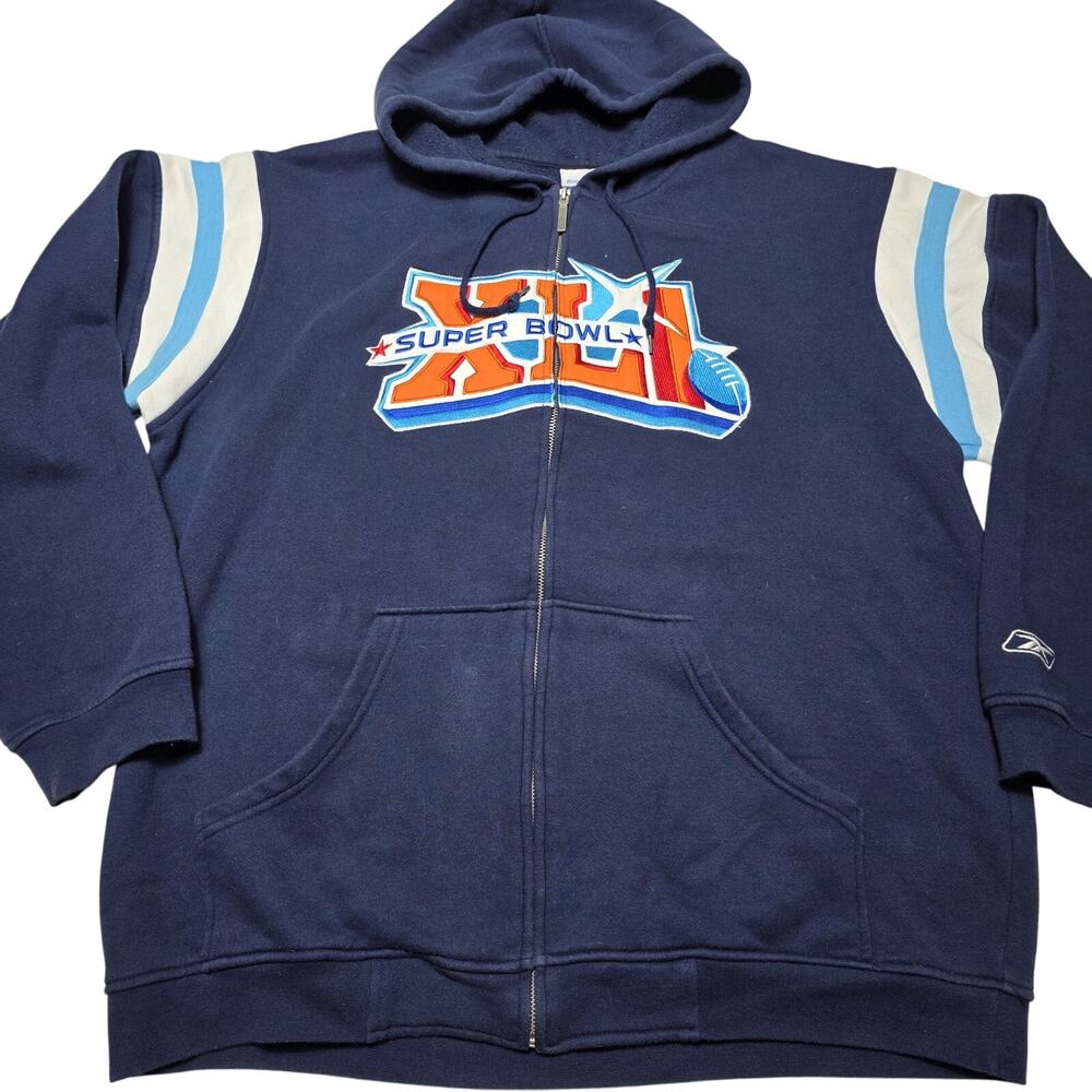 Vintage Reebok NFL Super Bowl 41 Full Zip Hoodie Men’s Large Colts Y2K Logo